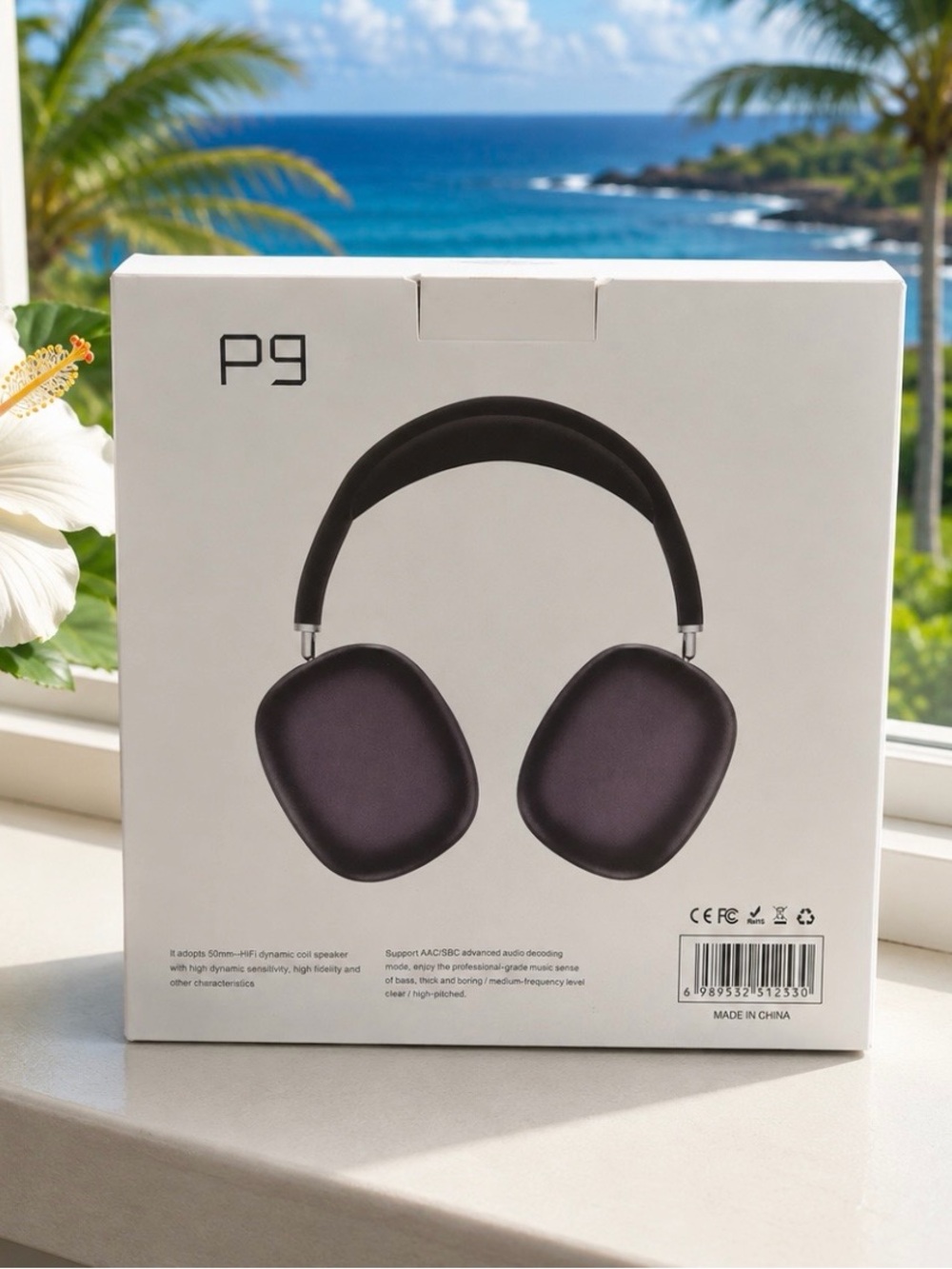 : P9 Wireless Over-Ear Headphones – Black